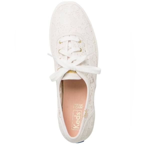 NWT Keds Triple Cream Painted Crochet Platform Sneakers Size 11 M - Picture 7 of 16